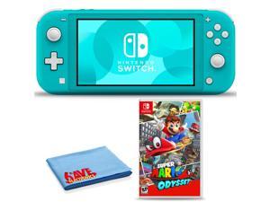 Nintendo Switch Lite (Turquoise) Bundle with Super Mario Odyssey and 6Ave Cloth