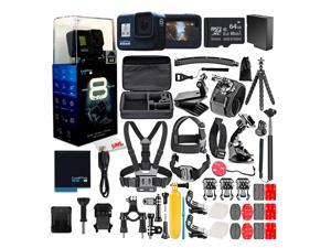 GoPro HERO8 Black Digital Action Camera - Waterproof, Touch Screen, 4K UHD Video, 12MP Photos, Live Streaming, Stabilization - With 50 Piece Accessory Kit + 64GB Memory Card + Extra Battery