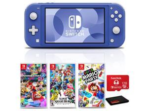Nintendo Switch Lite Console Blue with 128GB microSD and 3 Pack Games