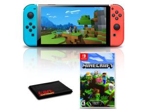 Nintendo Switch OLED Neon BlueRed with Minecraft Game Bundle