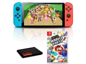Nintendo Switch OLED Neon BlueRed with Super Mario Party Game
