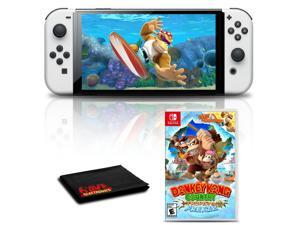 Nintendo Switch OLED White with Donkey Kong Country Tropical Freeze Game Bundle