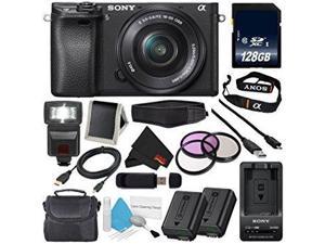 Refurbished Sony Alpha a6300 Mirrorless Digital Camera with 1650mm Lens International Model No Warranty  NPFW50 Replacement Lithium Ion Battery  External Rapid Charger  128GB Class 10 Memory Card Bundle