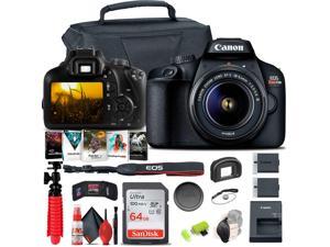 Canon EOS Rebel T100 / 4000D DSLR Camera with 18-55mm Lens + 64GB Card + More