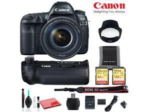 Canon EOS 5D Mark IV DSLR Camera w 24105 f4 II Lens Memory Bundle Pack