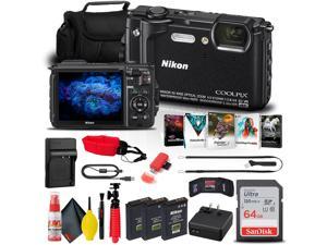 Nikon COOLPIX W300 Digital Camera (Black) (26523) + 64GB Card Graphic Bundle