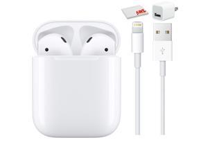 Apple AirPods with Charging Case (2nd Generation) (MV7N2AM/A) - With Cleaning Cloth and USB Power Adapter (Renewed)
