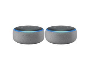 Amazon Echo Dot (3rd Gen) Smart speaker with Alexa - Heather Gray (2 Pack) Bundle