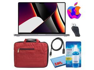 Apple MacBook Pro 14" Laptop (2021, M1 Pro, 512GB, Space Gray) with Red Bag