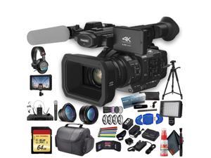 Panasonic AG-UX180 4K Professional Camcorder (AG-UX180PJ8) With Tripod, Sony Headphones, Padded Case, LED Light, 64GB Card, Tripod, External 4K Monitor, Rode NTG1 Mic and Much More Film Maker Bundle