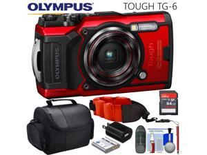 Olympus Tough TG-6 Digital Camera Essentials Bundle (Red)