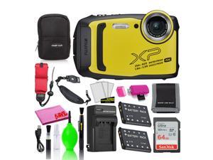 Fujifilm FinePix XP140 Waterproof Digital Camera (Yellow) with 64GB SD Card