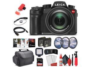 Leica V - Lux 5 Digital Camera (19121) + 64GB Extreme Pro Card + Corel Photo Software + Extra Battery + LED Video Light + Card Reader + 3 Piece Filter Kit + Case + and More - Deluxe Bundle