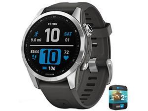 Garmin 010-02539-00 Fenix 7S Smartwatch Silver with Graphite Band Bundle with 2 YR CPS Enhanced Protection Pack