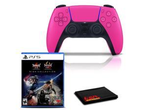 PlayStation 5 DualSense Wireless Controller (Nova Pink) with The Nioh Collection and 6Ave Cleaning Cloth