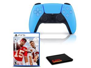 PlayStation 5 DualSense Wireless Controller (Starlight Blue) with Madden NFL 22 and 6Ave Cleaning Cloth