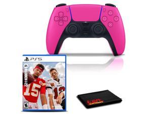 PlayStation 5 DualSense Wireless Controller (Nova Pink) with Madden NFL 22 and 6Ave Cleaning Cloth