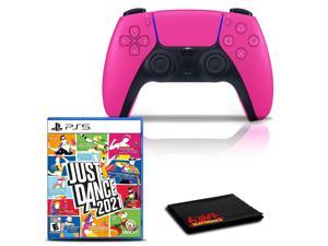 PlayStation 5 DualSense Wireless Controller (Nova Pink) with Just Dance 2021 and 6Ave Cleaning Cloth