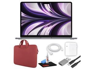 Apple MacBook Air 13 Laptop M2 Chip 8Core CPU 8GB RAM Mid 2022 512GB SSD Space Gray MLXX3LLA Bundle with Red Zipper Sleeve USBC Extension Cable and Screen Cleaning Kit