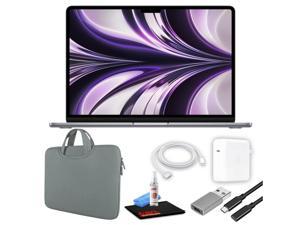 Apple MacBook Air 13 Laptop M2 Chip 8Core CPU 8GB RAM Mid 2022 512GB SSD Space Gray MLXX3LLA Bundle with Gray Zipper Sleeve USBC Extension Cable and Screen Cleaning Kit