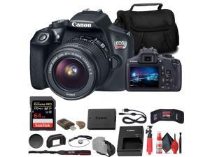 Canon EOS Rebel T6 DSLR Camera W 1855mm Lens  64GB Card  Cleaning Kit  More