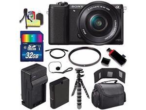 Sony Alpha a5100 Mirrorless Digital Camera with 1650mm Lens Black  Battery  Charger  32GB Bundle 2  International
