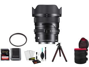 Sigma 24mm f2 DG DN Contemporary Lens for Sony E with 64GB Memory Card and UV Filter