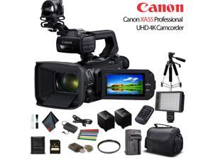 Canon XA55 Professional UHD 4K Camcorder W/ Extra Battery, Soft Padded Bag, 64GB Memory Card, LED Light, UV Filter, Tripod And More Starter Bundle Canon XA55 Professional UHD 4K Camcorder W/ Extra Battery, Soft Padded Bag, 64GB Memory Card, LED Light, UV Filter, Tripod And More Starter Bundle