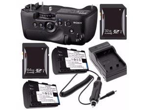 Sony Vertical Battery Grip for Alpha A99 DSLR Camera  NPFM500H Battery  External Charger  32GB SDHC Card  64GB SDXC Card Saver Bundle