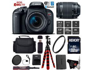Canon EOS 77D DSLR Camera with 18-55mm is STM Lens + UV Protection Filter + Flexible Tripod + Professional Case + Card Reader - Intl Model Canon EOS 77D DSLR Camera with 18-55mm is STM Lens + UV Protection Filter + Flexible Tripod + Professional Case + Card Reader - Intl Model