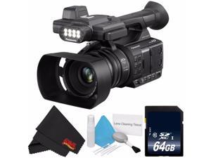 Panasonic AG-AC30 Full HD Camcorder with Touch Panel LCD Viewscreen AG-AC30PJ + 64GB SDXC Class 10 Memory Card + MicroFiber Cloth + Deluxe Cleaning Kit Bundle