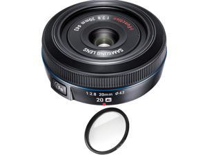 Samsung 20mm f/2.8 Pancake Lens for NX10 / NX100 (Black) with Pro Filter Samsung 20mm f/2.8 Pancake Lens for NX10 / NX100 (Black) with Pro Filter