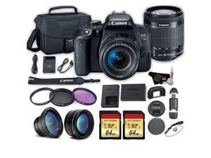 Canon EOS Rebel T7i DSLR Camera with 18-55mm IS STM Lens + Wideangle and Telephoto Lens + 2x 64GB Memory Cards + More Canon EOS Rebel T7i DSLR Camera with 18-55mm IS STM Lens + Wideangle and Telephoto Lens + 2x 64GB Memory Cards + More