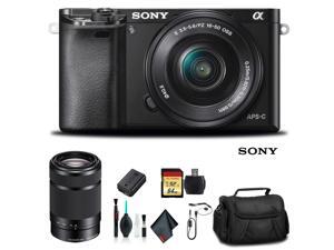 Sony Alpha a6000 Mirrorless Camera with 16-50mm and 55-210mm Lenses ILCE6000Y/B With Soft Bag, Additional Battery, 64GB Memory Card, Card Reader , Plus Essential Accessories Sony Alpha a6000 Mirrorless Camera with 16-50mm and 55-210mm Lenses ILCE6000Y/B With Soft Bag, Additional Battery, 64GB Memory Card, Card Reader , Plus Essential Accessories