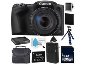 Canon PowerShot SX420 IS Digital Camera (Black) 1068C001 (International Model) + NB-11L Lithium Ion Battery + 16GB SDHC Class 10 Memory Card + Flexible Tripod with Gripping Rubber Legs Bundle