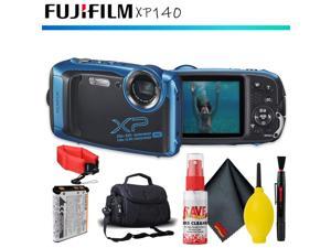FUJIFILM FinePix XP140 Digital Camera (Sky Blue) + Carrying Case + Floating Strap + Cleaning Kit