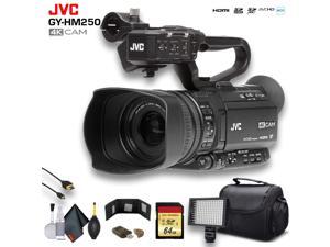 JVC UHD 4K Streaming Camcorder W/ 64GB Memory Card, HDMI Cable, Case, LED Light, Cleaning Kit and more. Professional Bundle