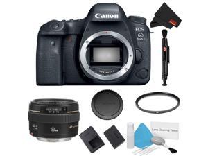 Canon EOS 6D Mark II DSLR Camera Body Only Basic Filter Bundle  Canon EF 50mm f14 USM Lens  Intl Model