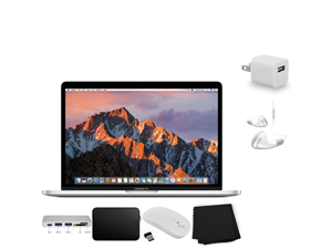 Apple 13.3" MacBook Pro (Mid 2017, Silver) (MPXR2LL/A) + Travel USB 5V Wall Charger for iPhone/iPad (White) + iHip IP-IV-WH Fiber Cord Headphone with In-Line Microphone Bundle Apple 13.3" MacBook Pro (Mid 2017, Silver) (MPXR2LL/A) + Travel USB 5V Wall Charger for iPhone/iPad (White) + iHip IP-IV-WH Fiber Cord Headphone with In-Line Microphone Bundle