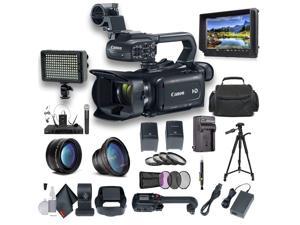 Canon XA11 Compact Full HD Camcorder with HDMI and Composite Output Professional Bundle. Includes Extra Battery, Case, LED Light, External Monitor, Mic, Tripod And More