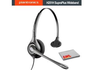 Plantronics H251H SupraPlus Wideband Monaural Headset Essential Bundle