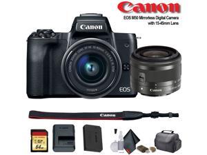 Canon EOS M50 Mirrorless Digital Camera with 15-45mm Lens (Intl Model) (2680C011) - Starter Bundle Canon EOS M50 Mirrorless Digital Camera with 15-45mm Lens (Intl Model) (2680C011) - Starter Bundle