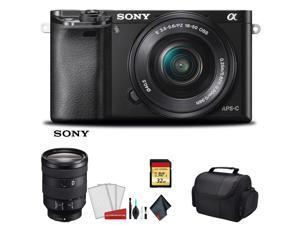 Sony Alpha a6400 Mirrorless Digital Camera with 16-50mm Lens + FE 24-105mm f/4 G OSS Lens & More - International Model