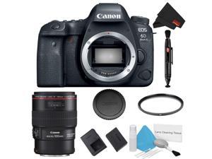 Canon EOS 6D Mark II DSLR Camera (Body Only) Basic Filter Bundle + Bonus EF 100mm f/2.8L Macro IS USM Lens - Intl Model