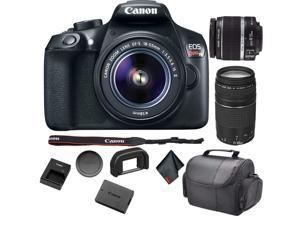 Refurbished Canon EOS Rebel T6 DSLR Camera with 1855mm Lens 1159C003 Bundle with Canon EF 75300mm f456 III Lens  More