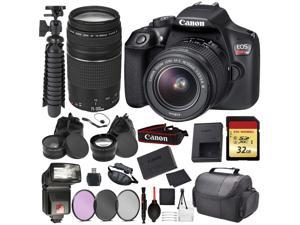 Canon EOS Rebel T6 Digital SLR Camera with EFS 1855mm  EF 75300mm Black Essential Accessory Bundle Package Deal In