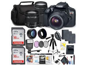 Canon Rebel T6 DSLR Camera with 1855mm Lens and Canon EFS 75300mm Lens Memory Card Photo Software Mac 3 Battery Bundle