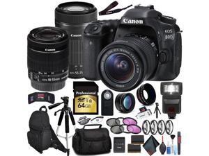 Canon EOS 80D DSLR Camera (Body Only) and EF-S 55-250mm Lens Bundle International Model Canon EOS 80D DSLR Camera (Body Only) and EF-S 55-250mm Lens Bundle International Model