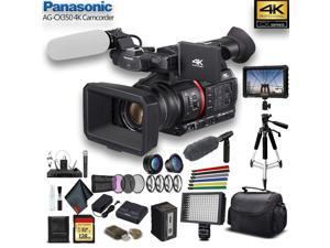 Panasonic 4K Camcorder W Padded Case 128 GB Memory Card Heavy Duty Tripod Lens Attachments Sony Mic External 4K Monitor Wire Straps LED Light And More