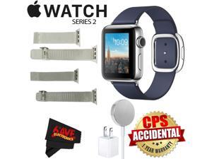 Apple Watch Series 2 38mm Smartwatch ( Stainless Steel Case, Midnight Blue Medium Modern Buckle Band) + WATCH BAND SILVER MESH 38mm + WATCH BAND SPACE GRAY MESH 38mm + MicroFiber Cloth Bundle Apple Watch Series 2 38mm Smartwatch ( Stainless Steel Case, Midnight Blue Medium Modern Buckle Band) + WATCH BAND SILVER MESH 38mm + WATCH BAND SPACE GRAY MESH 38mm + MicroFiber Cloth Bundle